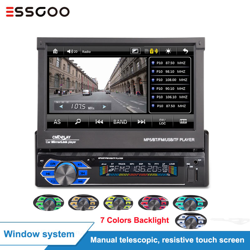 

Essgoo 7'' Car Multimedia Player 1 din Autoradio 1din Stereo Video MP5 Car Radio Universal Mirror Link GPS Navigation Optional