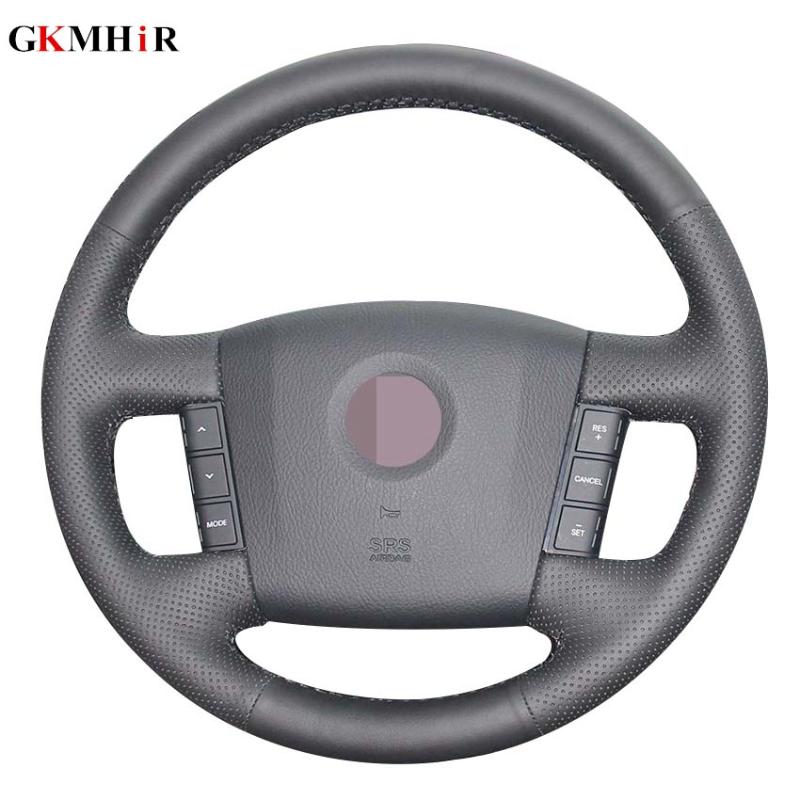 

Black Artificial Leather Hand-stitched Car Steering Wheel Cover for Kia Mohave Borrego 2008