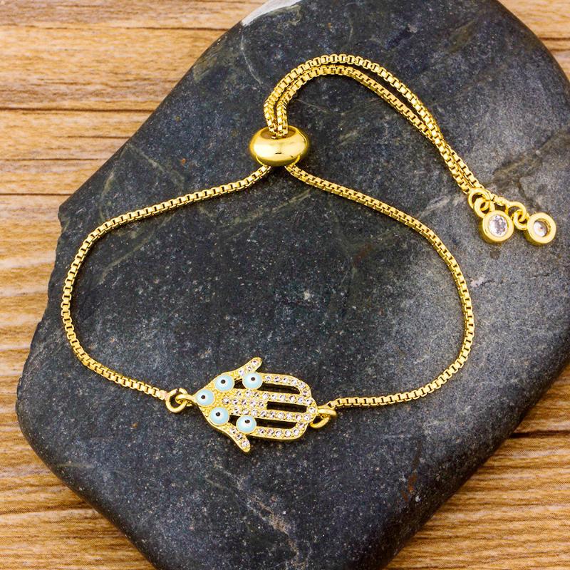 

Latest Romantic Micro Pave Cubic Zirconia Crystal Rhinestone Jewelry Chain Copper Adjustable Bracelet For Women Birthday Party
