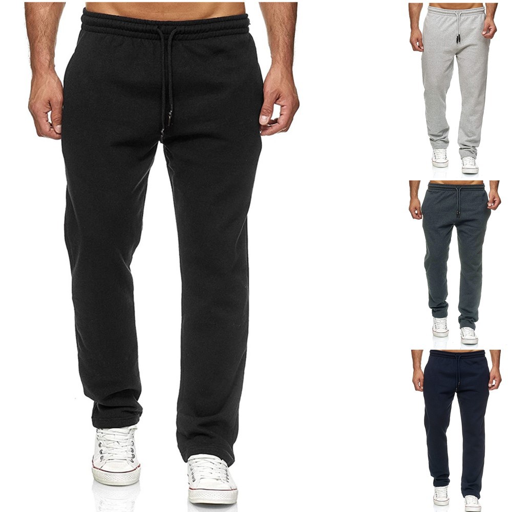 

QNPQYX Cotton Men Sweatpants Long Track Pants Sports Men Straight Pants Basketball Run Football Jogging Fitness Trousers, Navy