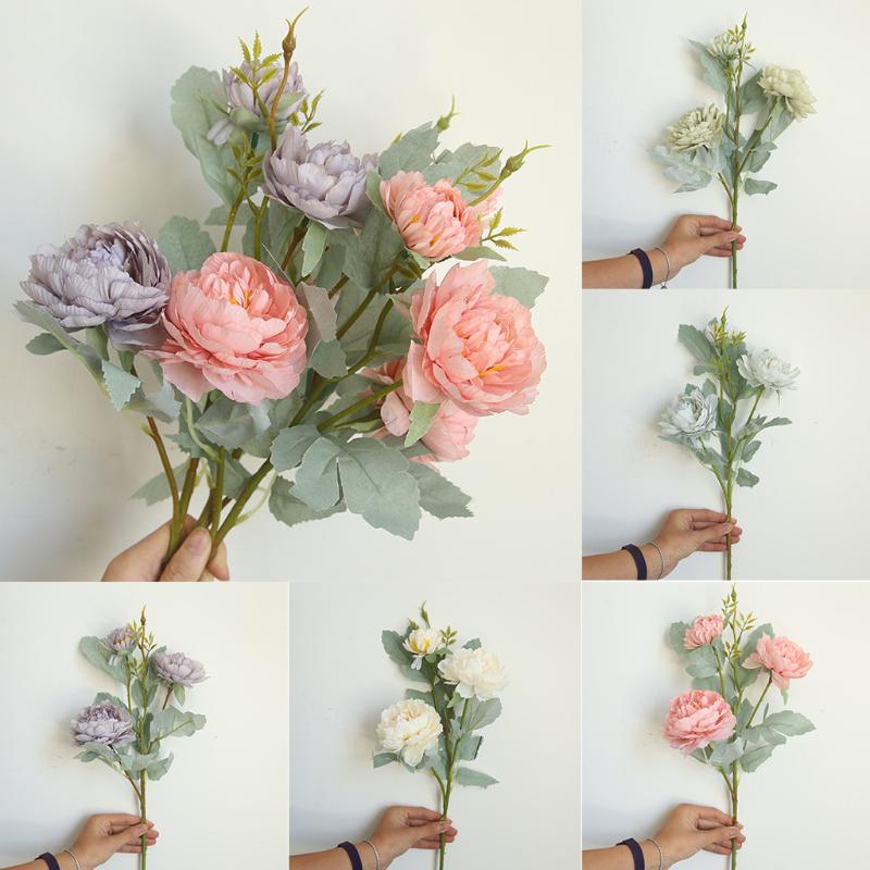 

Multicolor Artificial Fake Plastic Peony Plant Flowers Home Garden Wedding Decor decoration artificial fake plants flowers, Blue