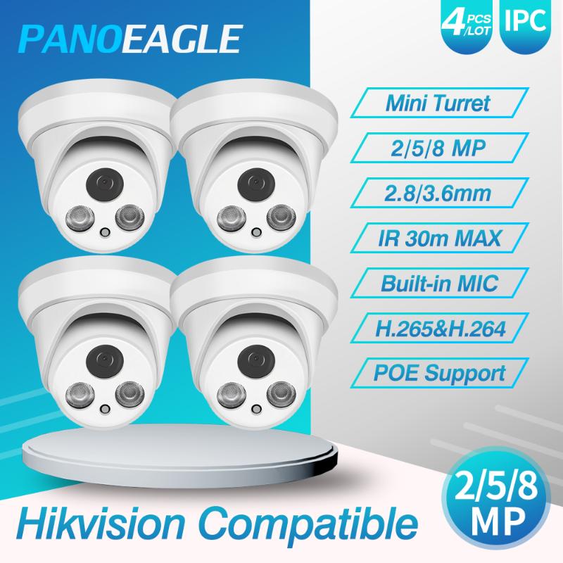

PANOEAGEL 8MP Dome POE IP Camera CCTV Ultra 5MP HD IR 30m ONVIF H.265 P2P Plug&play Security IPC Hikvision Compatible 4pcs/lot