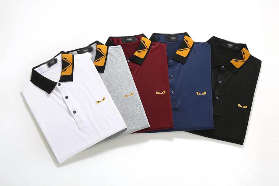 

Men's Polo Shirt Summer Men's Business Casual Top Men's White Striped Short