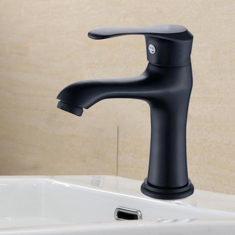 

European Style Black Retro Basin Faucet Brass Bathroom Washbasin Hot And Cold Water Mixing Faucet Hotel Basin Single Handle Tap