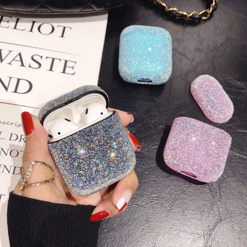 

Luxury Bling Shiny Diamond Decorative Cute Candy Color PC Case for Apple AirPods 1 2 3 Pro Wireless Bluetooth Earphone Protective Cover Bag