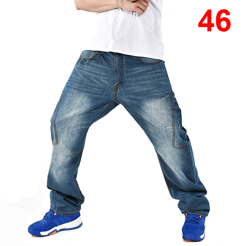 

Baggy Jeans Men Denim Pants Loose Streetwear Jeans Hip Hop Casual Skateboard Pants for Men Plus Size Trousers Blue S95