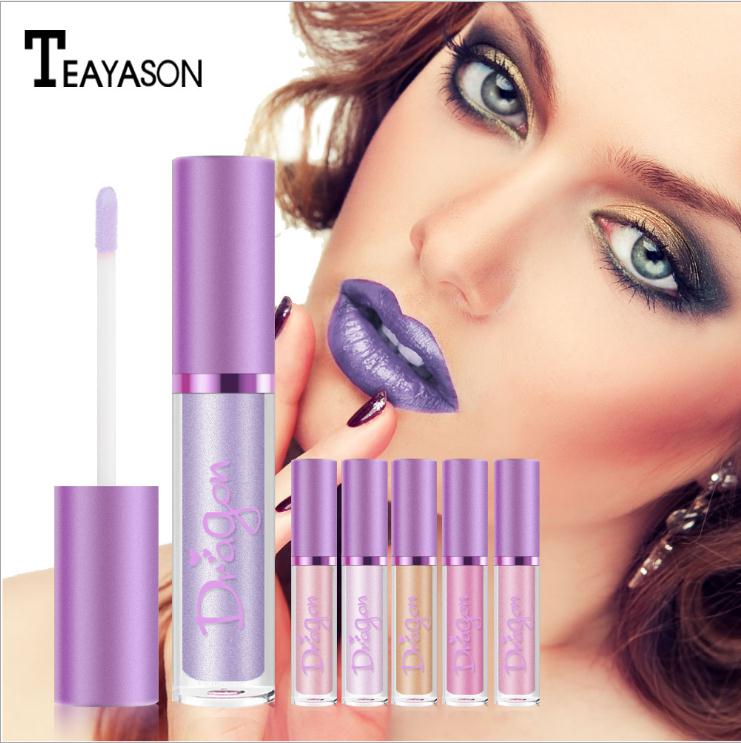 

Teayason Diamond sparkle series gold glitter lip gloss lipstick in 6 colors