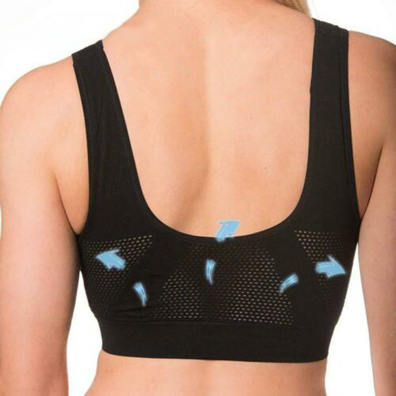 

Women Breathable Comfy Sports Bra Seamless Bras with Removable Pad NGD88, Black