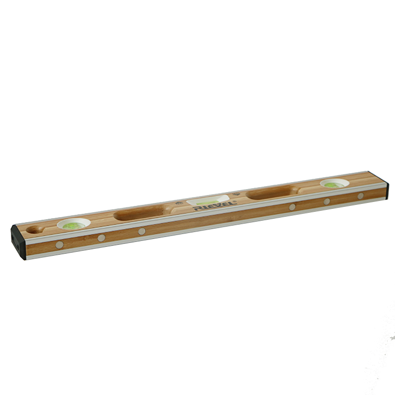

Level ruler household multi-functional 100cm level measuring tool horizontal bubble bamboo aluminum edge with top wrapping