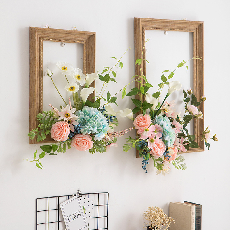 

Wedding Decoration Props Artificial Flower Photo Frame Photography Background Home Hotel Shopping Mall Wall Mural Wall Hanging, B pink