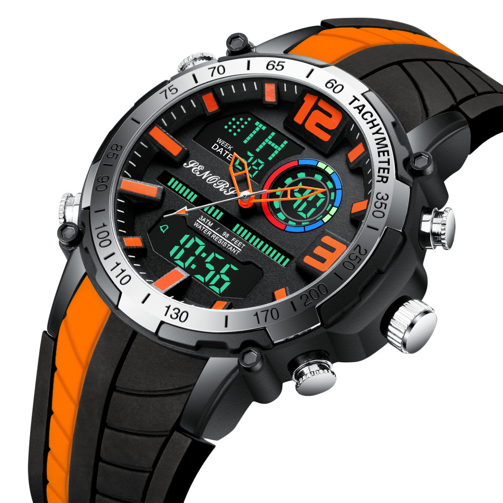 

Mayforest Digital Watch Men Sports Watches Fashion Dual Display Men's Waterproof LED Digital Watch Man Military Clock Relogio, Red