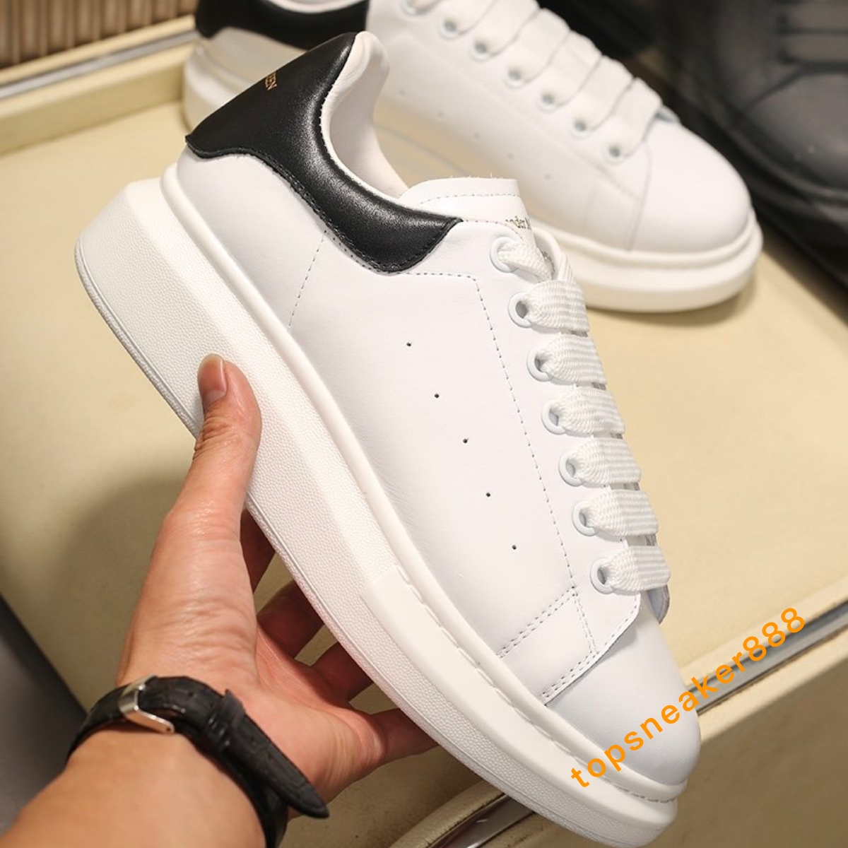 

Platform Classic Casual Shoes Mens Womens Shoes Fashion Leather Lace Up White Platform Women Shoes With Box, Platform shoes