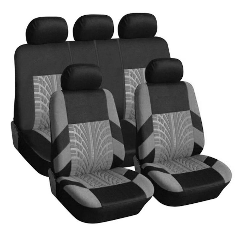 

VODOOL Tire Track Style Car Seat Cover Set Universal Cars Covers Automotive Interior Seat Protector Case Cushion Pad Car Styling