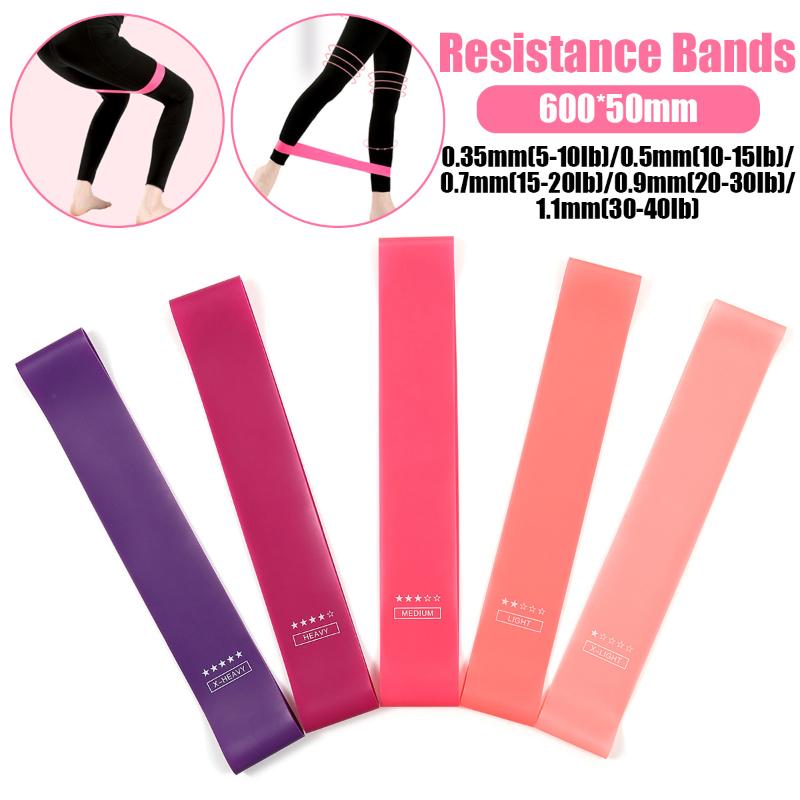 

5pcs Training Fitness Gum Exercise Gym Strength Resistance Bands Pilates Sport Rubber Fitness Bands Pull up Workout Equipment