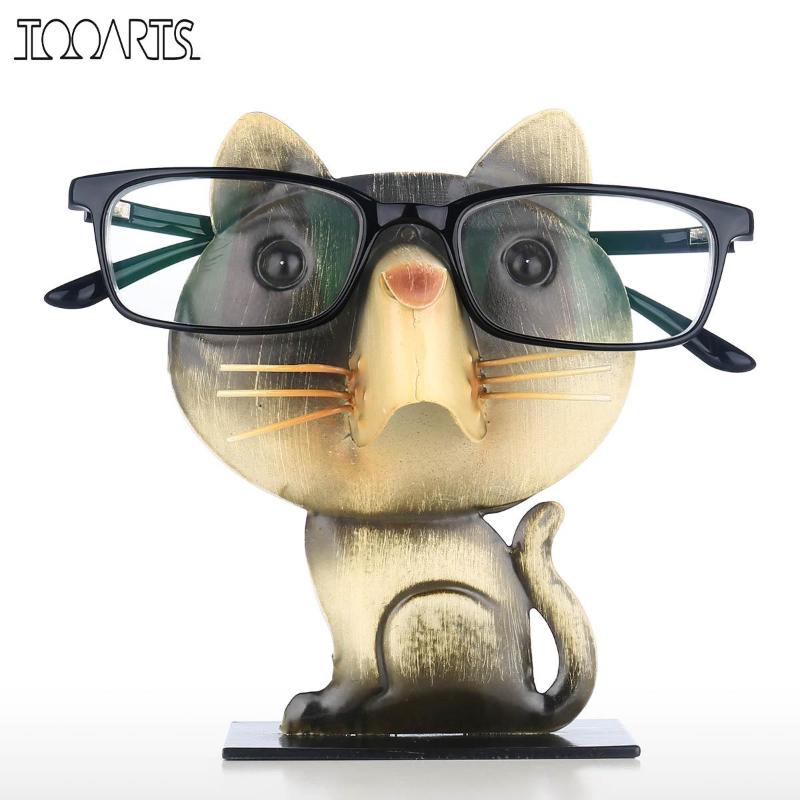 

Animal Figurine Cat Shaped Eyeglass Rack Glasses Eyewear Holder Animal Shaped Spectacle Display Stand Vintage home decor