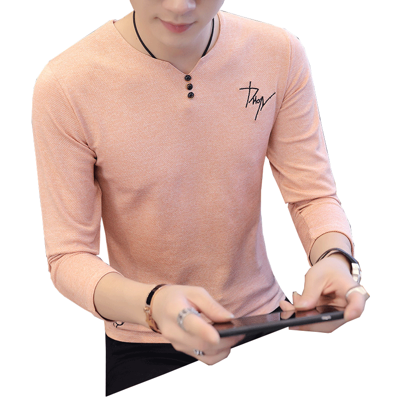 

New long-sleeved men's T-shirt in autumn 2018, Beige