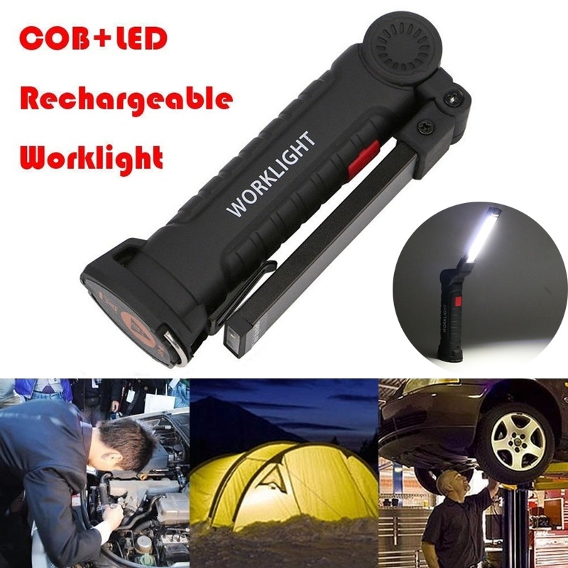 

LED COB Portable USB Rechargeable Magnetic Torch Lantern Flexible Inspection Lamp Cordless Working Light Outdoor Camp