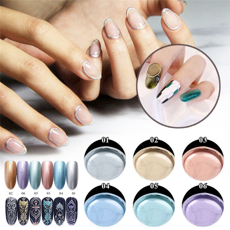 

8ml Metallic Mirror Nail Gel Polish Wire Drawing Painting Gel Lacquer UV or LED Lamp Soak Off Nail Art Edge Varnish Glue, Bronze
