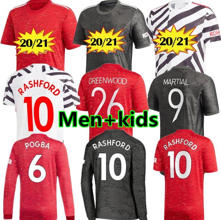 

Player 20 21 Manchester home man soccer jerseys B.FERNANDES RASHFORD MARTIAL united 2020 football shirts kids uniforms GREENWOOD VAN DE BEEK, Blue
