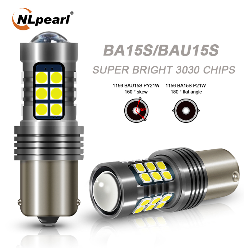 

NLpearl 2x Signal Lamp 1156 P21W LED BA15S BAU15S PY21W Auto Turn Signals Light 3030 SMD Bay15d Led 1157 P21 5W Reversing Lamp, As pic