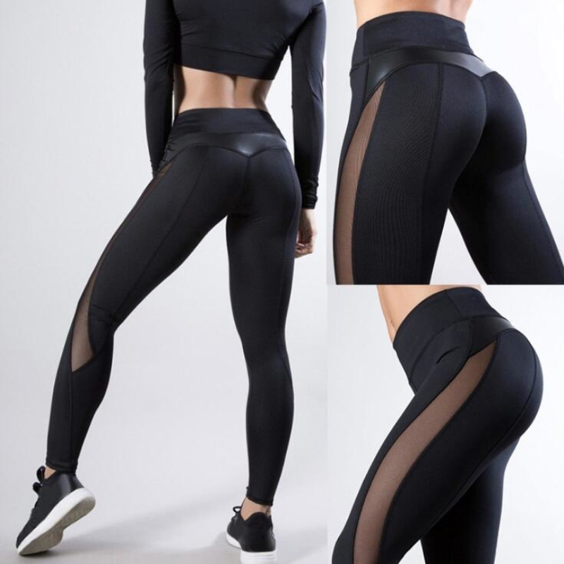 

2020 New Women Leggings Sexy Yoga Pants Push Up Fitness Gym Leggings Running Mesh Seamless Workout Pants Femme High Waist Mujer, Random