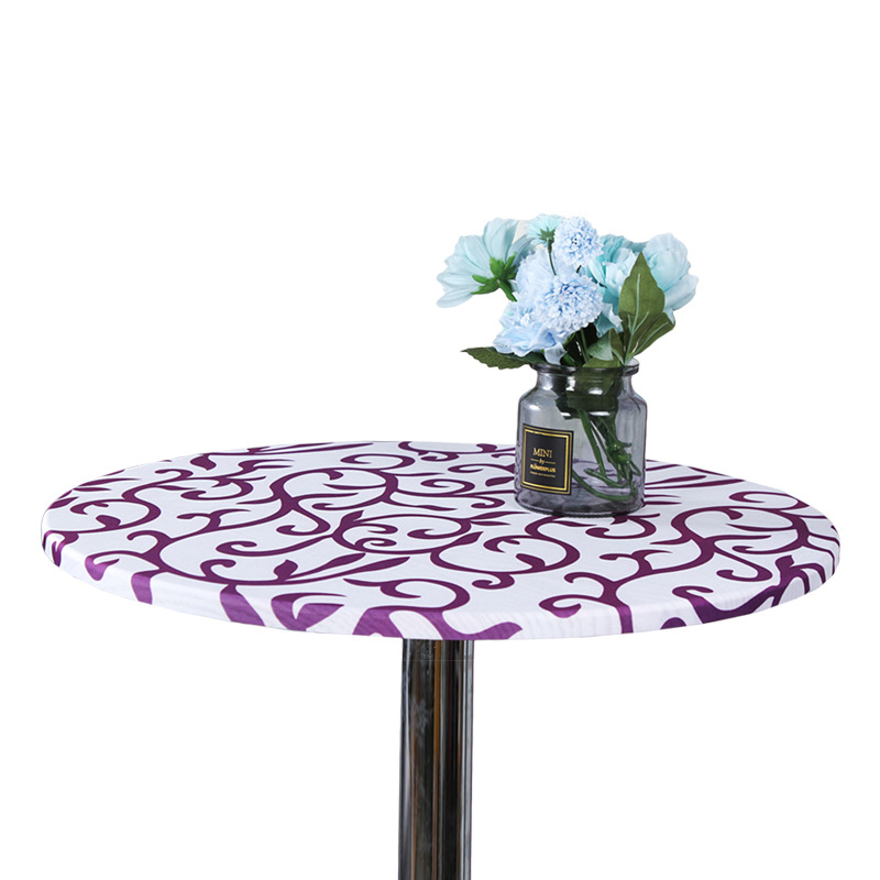

New Tablecloth Printed Round Home Desk Cover Elasticity Table Cover for Wedding Festival Decoration Table Cloth Wear Resistant, Red