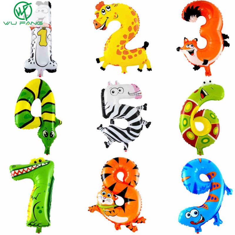 

1PCS 16inch Animal Number Foil Balloons Kids Party Decoration Happy Birthday Wedding Decoration Ballon Gift
