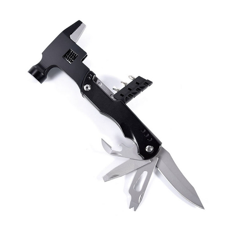 

Outdoor camping tools Multifunctional hammer Adjustable open end wrench Screwdriver Pocket knife Bottle opener