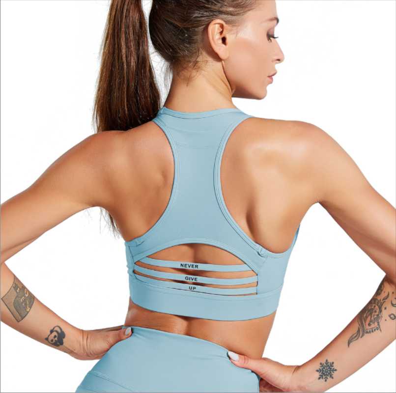 

NCLAGEN Women Nylon Yoga Bra Running Bodybuilding Anti-sweat Stretchy Gym Push-up Workout Quick Dry Sexy Anti-sweat Halte, Black