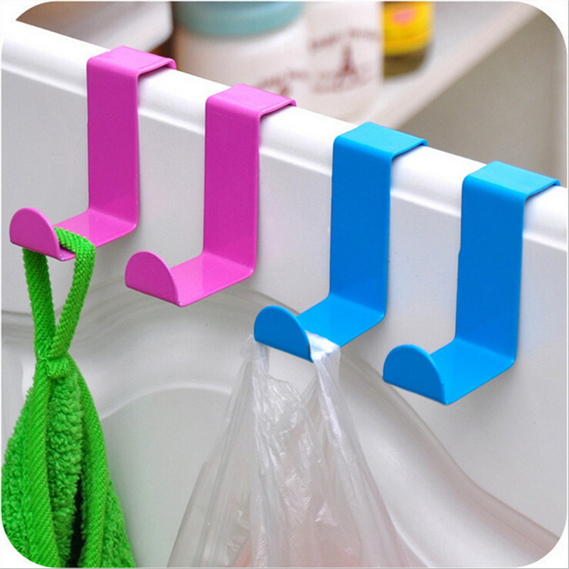 

Free Shipping Multi-colors 2pcs Stainless Steel Self Home Kitchen Wall Door Holder Hook Hanger Hanging Coat Hooks
