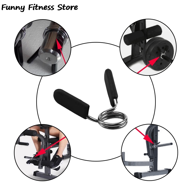 

25mm Gym Weight Bar Dumbbell Lock Clamp Standard Barbell Lock Clips Lifting Bar Dumbbells Spring Collar Clips Stainless Steel, Black