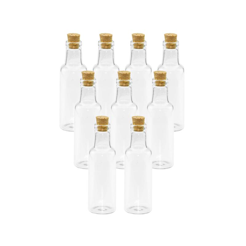 

24Pcs 25ml Craft Vials Small Hyaline Glass Container with Corks Creative Handicraft Refillable Bottling Empty Gifts Bottles