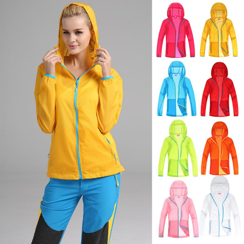 

Spring Summer Jacket With A Hood Windbreaker Sun-protective Clothing Cycling Couples Wear Sunblock Coats G3, Pink
