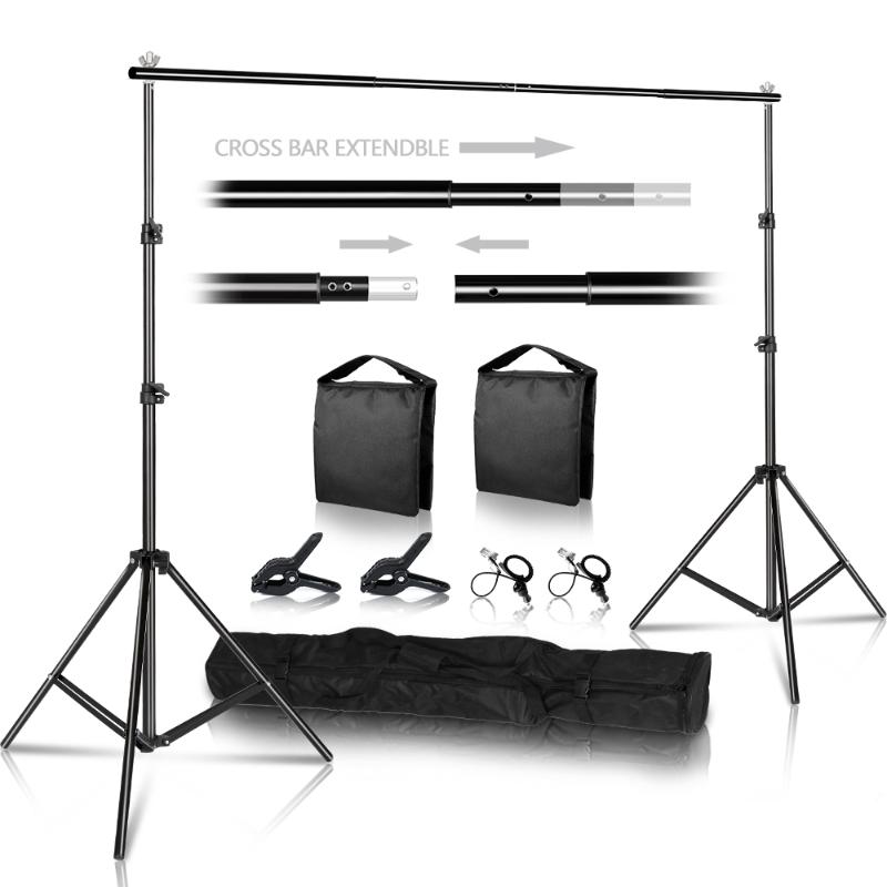 

7X10ft Photo Background Adjustable Background Stand Backdrop Support System Kit With Sand Bag & Carry Bag For Photo Studio