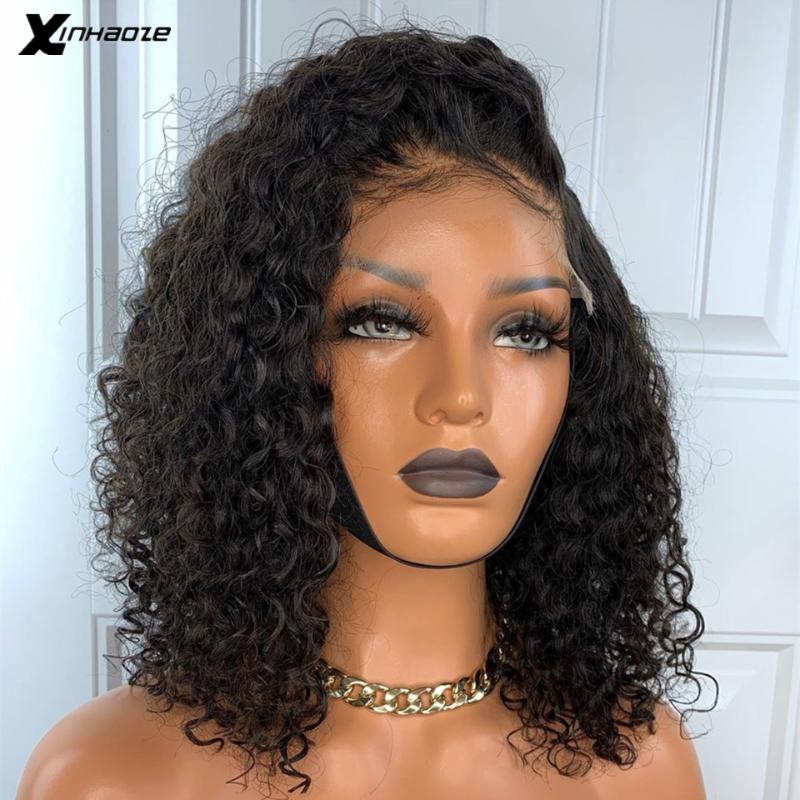 

13*4 Lace Front Bob Curly Wig Pre-Plucked Brazilian Curly Human Hair Wigs 250% Density Short Bob Wigs Remy Hair Wig, 13x4 lace wig