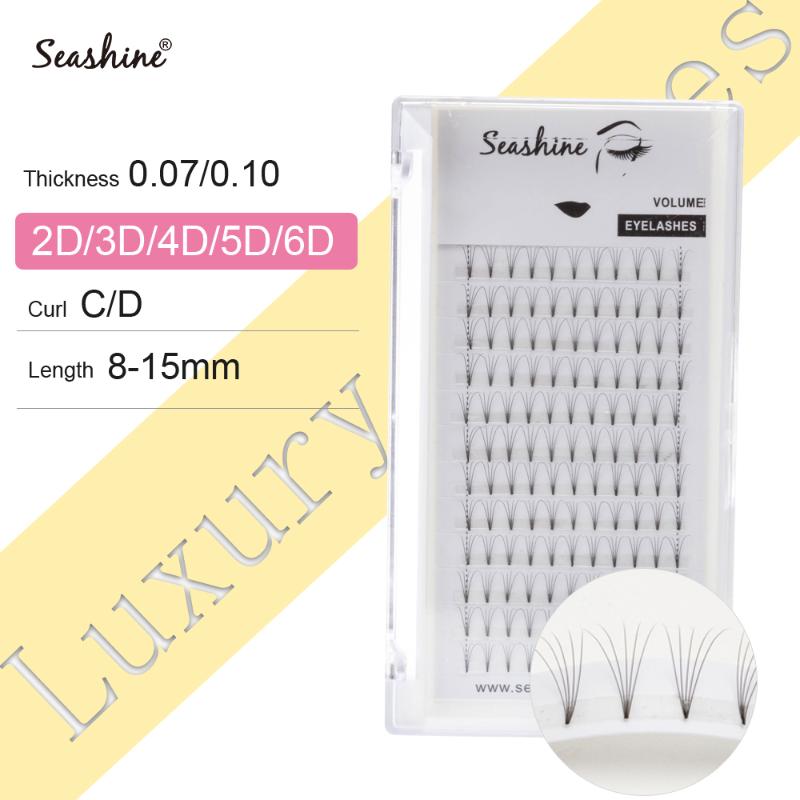 

Seashine Russian Premade Volume Fans 3D/4D/5D/6D Short Stem Eyelashes Makeup Tools Eyelash Extension
