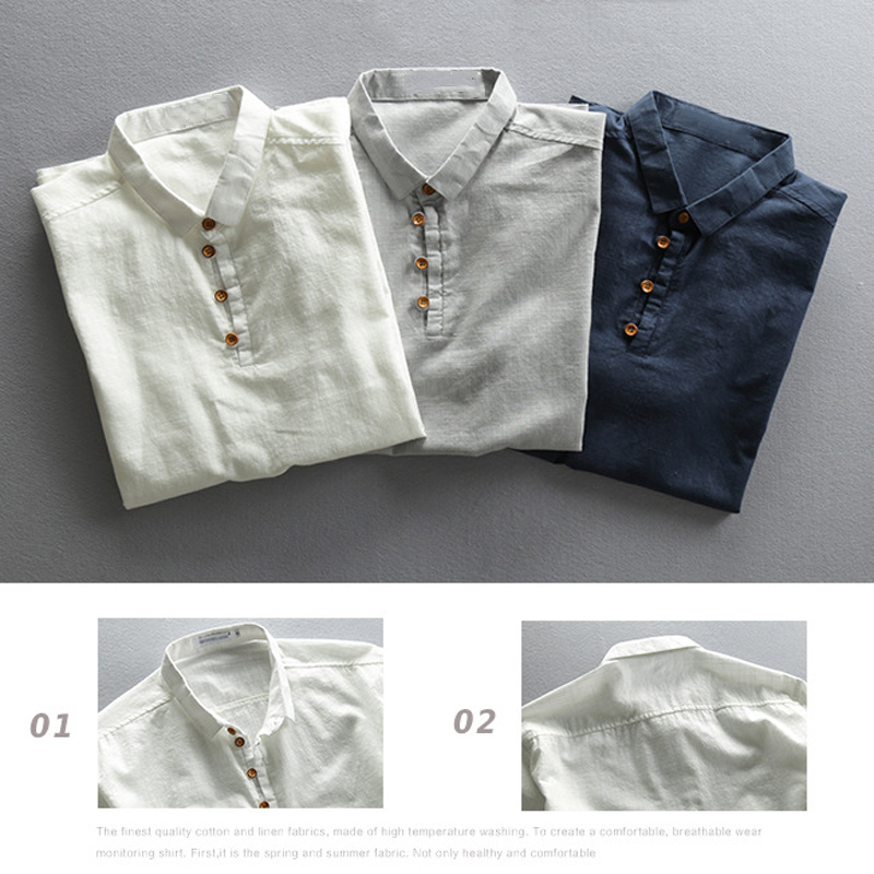 

Pure Cotton Shirts Men Chinese Fashion Casual Men's Shirt Short Sleeve Plus Size 4XL Men Brand Clothing European Steetwear A736, Gray