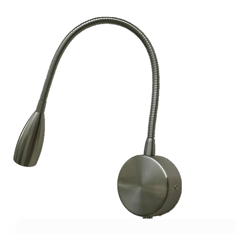 

Topoch Flexible Gooseneck Wall Light Hard Wired on-off Switch Nickel Finish Narrow Beam Firm Directional Neck LED 3W for RVs Boats House