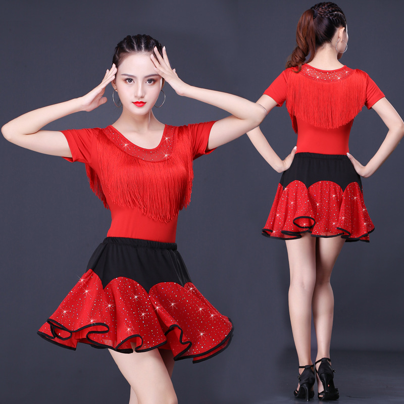 

Ladies Adult Modern Dance Skirt Tops Fringed Skirt Latin Dance New Fringe Dress Latin Dress ballroom, Top skirt
