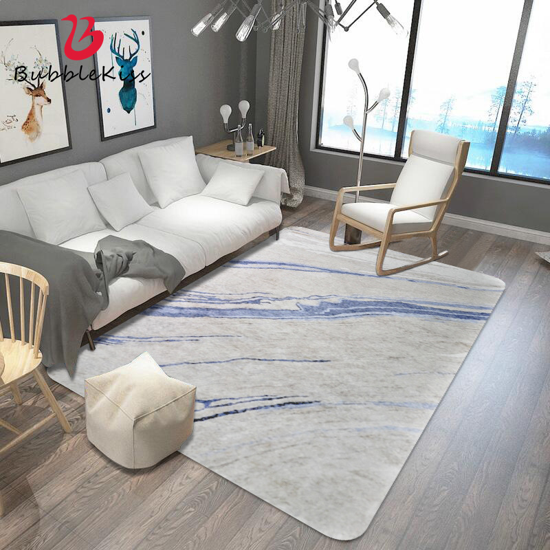 

Bubble Kiss Nordic Style Carpet Abstract Design Carpet Non-Slip Bedroom Rug Blue White Quicksand Pattern For Living Room