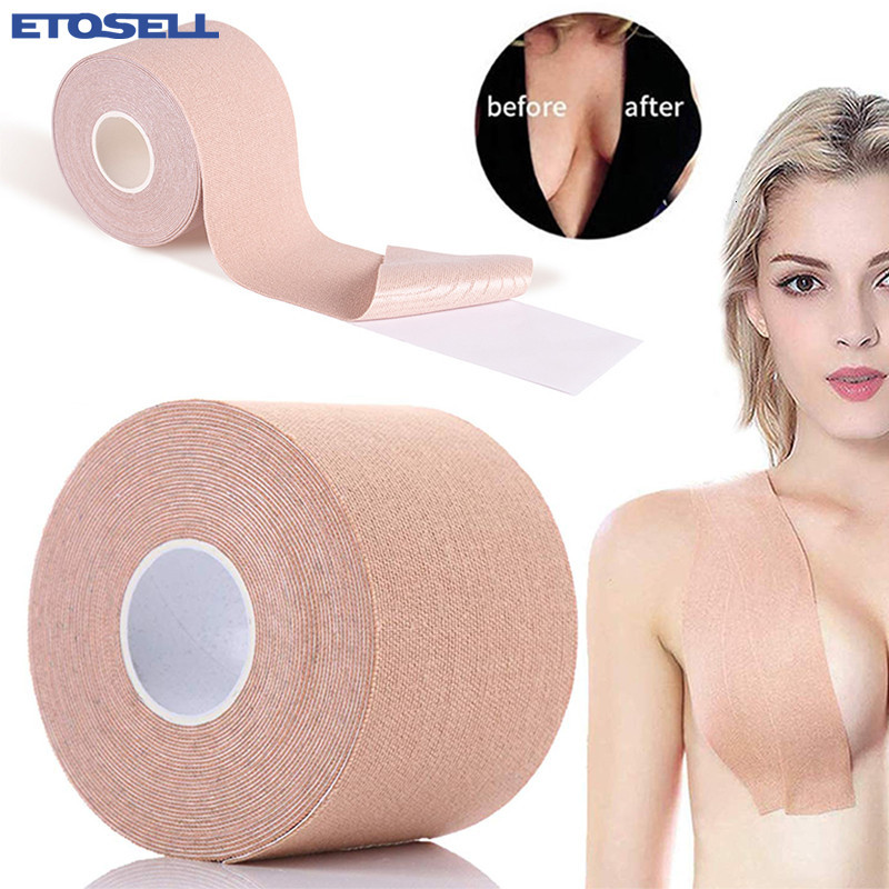 

Women 1 Roll Comfort Sexy Seamless Bra Breast Lift Tape Body Invisible Nipple Cover Silicone Strapless Push Up Bra Plus Size