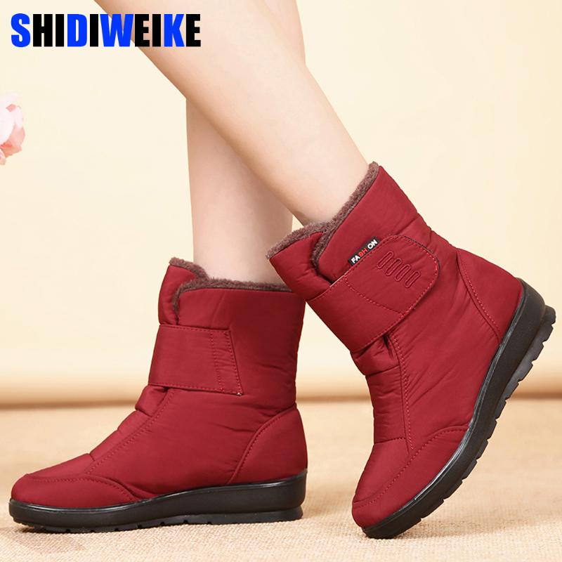 

Women Snow Boots Winter Shoes Warm fur Ankle Boots 2020 Brand Female Casual Shoes Wedge Snow Sexy Waterproof n518, Black
