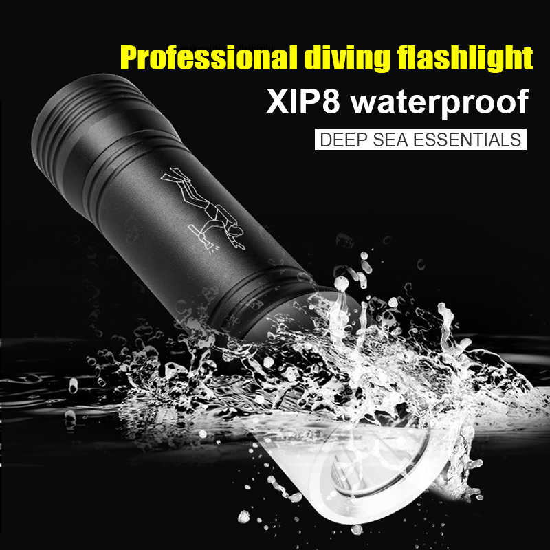 

LED T6 glare mini portable 3 block outdoor waterproof professional diving fixed focus battery rechargeable