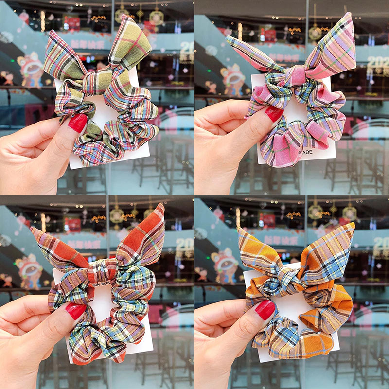 

New Cute High Elastic Hair Bands Women Girls Ears Stripe Scrunchie Ponytail Holder Bands Girls Headband Hair Accessories