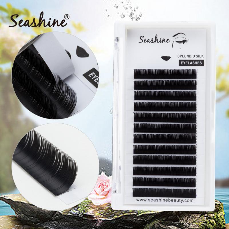 

Seashine Individual Eyelash extension Silk Mink Eyelash Individual Nature Long False Eye Lashes Lashes