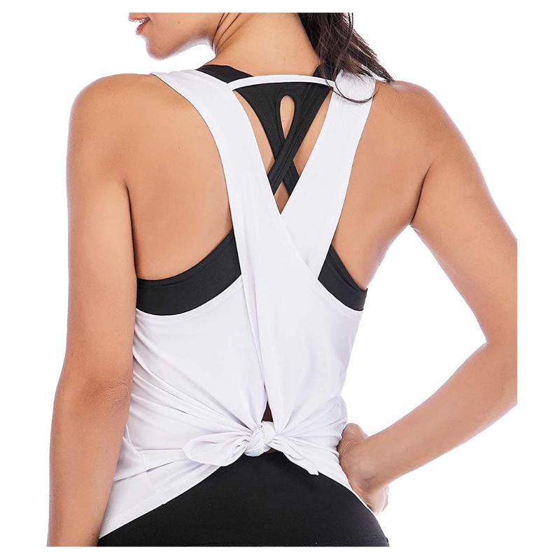 

Yoga Outfits Women Shirts Fitness Workout Sleeveless Shirt Vest Tank Top Running Training Gym Sportswear Sexy Vests, Black