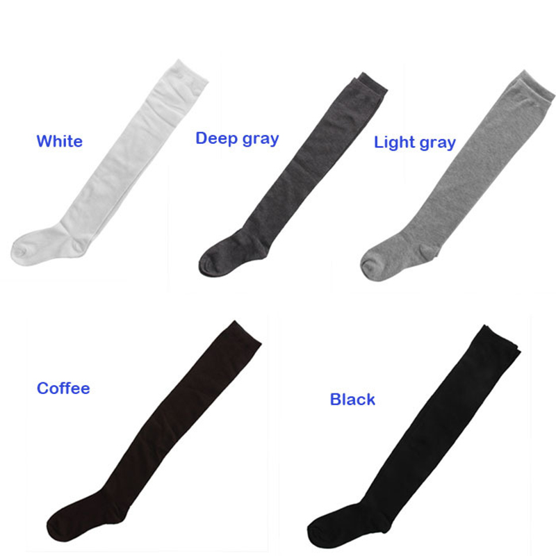 

1Pair 5 Colors Long Cotton Stockings Sexy Women Girl Lady Thigh High Over the Knee Socks, Coffee