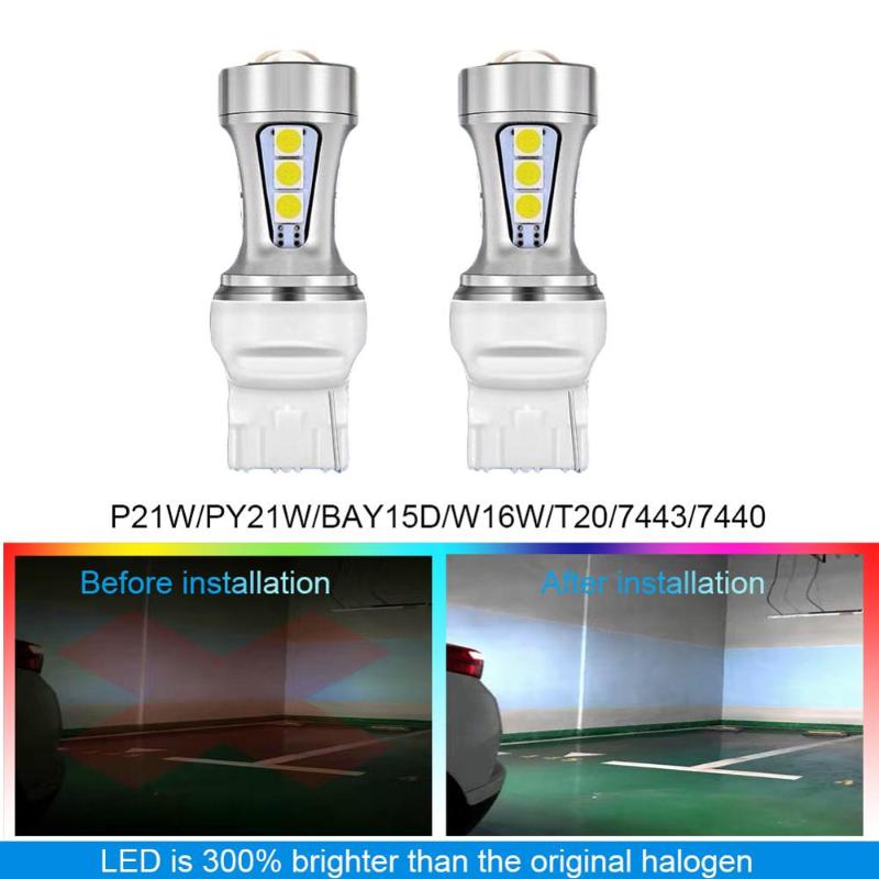 

T20 7443 P21W LED P21/5W 1157 BAY15D PY21W Car DRL Blub W16W W21/5W 7440 W21W T15 White 1300Lm 1156 BA15S 7440 BUA15S 12V Lamp, As pic