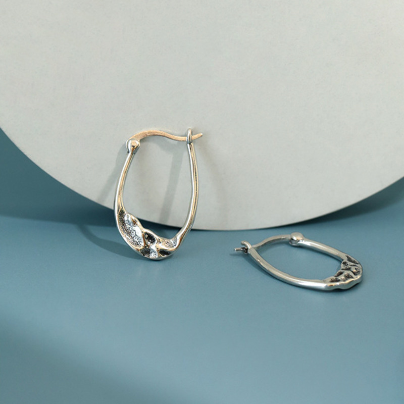 

Hoop Earring Pure Sterling 925 Silver For Women Geometric Trendy Personalized Earings Orecchini Cerchio Argento 925 Fine Jewelry