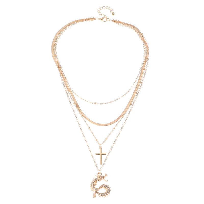 

Dragon Cross Fashion Choker Necklace For Women Jewelry Collares Friends Chains Girl Accessories Aesthetics Suspension XL10282